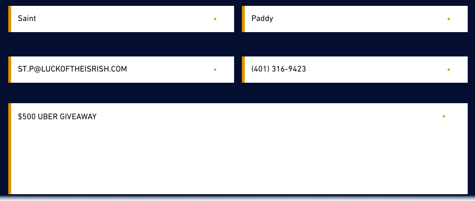 St. Patrick's Day Intake Form